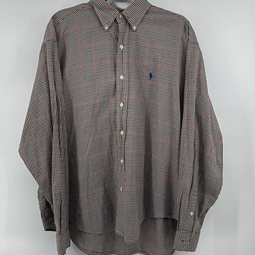 Ralph Lauren Blake Men's Gingham Check Button Down‎ Shirt L